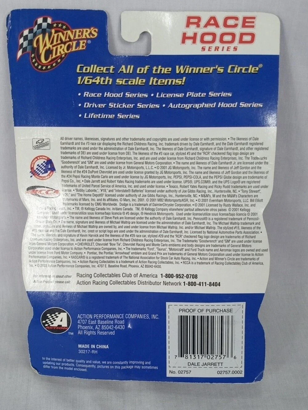 Winners Circle Dale Jarrett #88 UPS Die-Cast Car Lot